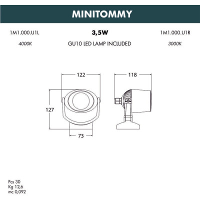 Архитектурная подсветка Minitommy 1M1.000.000.LXU1L
