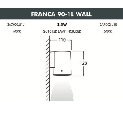 Архитектурная подсветка Franca 90 3A7.002.000.LXU1L