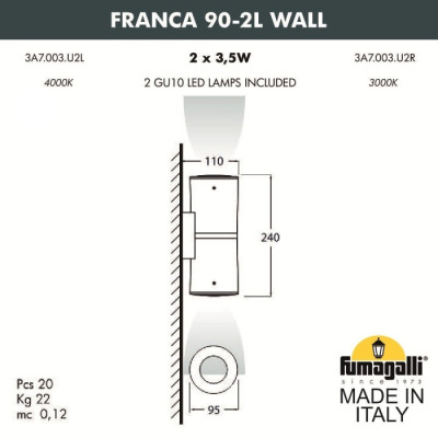 Архитектурная подсветка Franca 90 3A7.003.000.WXU2L